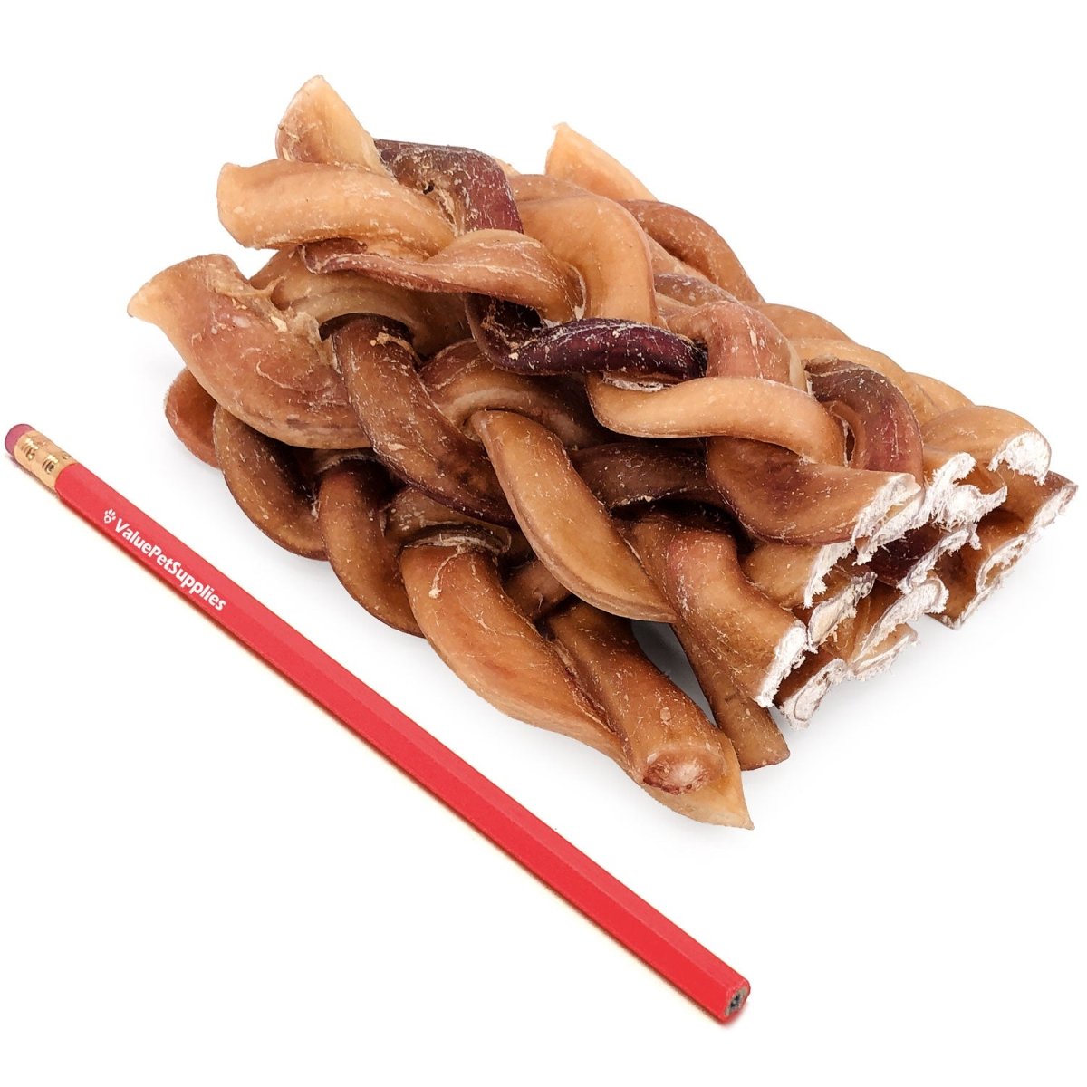 ValueBull Braided Bully Sticks, Thick 6 Inch, 25 Count - ValuePetSupplies