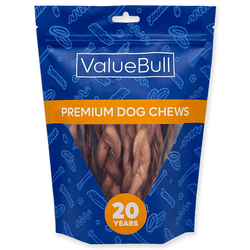 ValueBull Braided Bully Sticks for Small Dogs, Thin 6 Inch, 10 Count - ValuePetSupplies