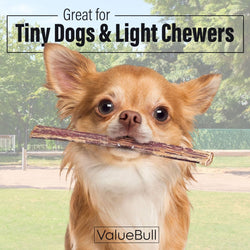ValueBull Bully Sticks for Small Dogs, Extra Thin 6 Inch, 50 Count - ValuePetSupplies