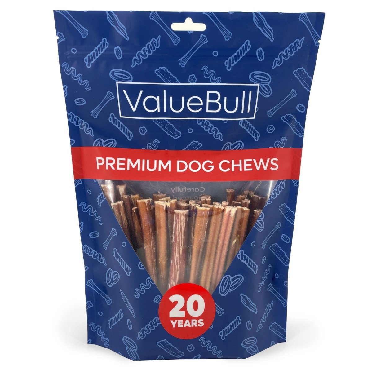 ValueBull Bully Sticks for Small Dogs, Extra Thin 6 Inch, 50 Count - ValuePetSupplies