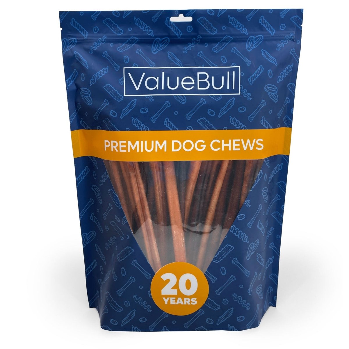 ValueBull Bully Sticks for Dogs, Medium 12 Inch, 50 Count - ValuePetSupplies