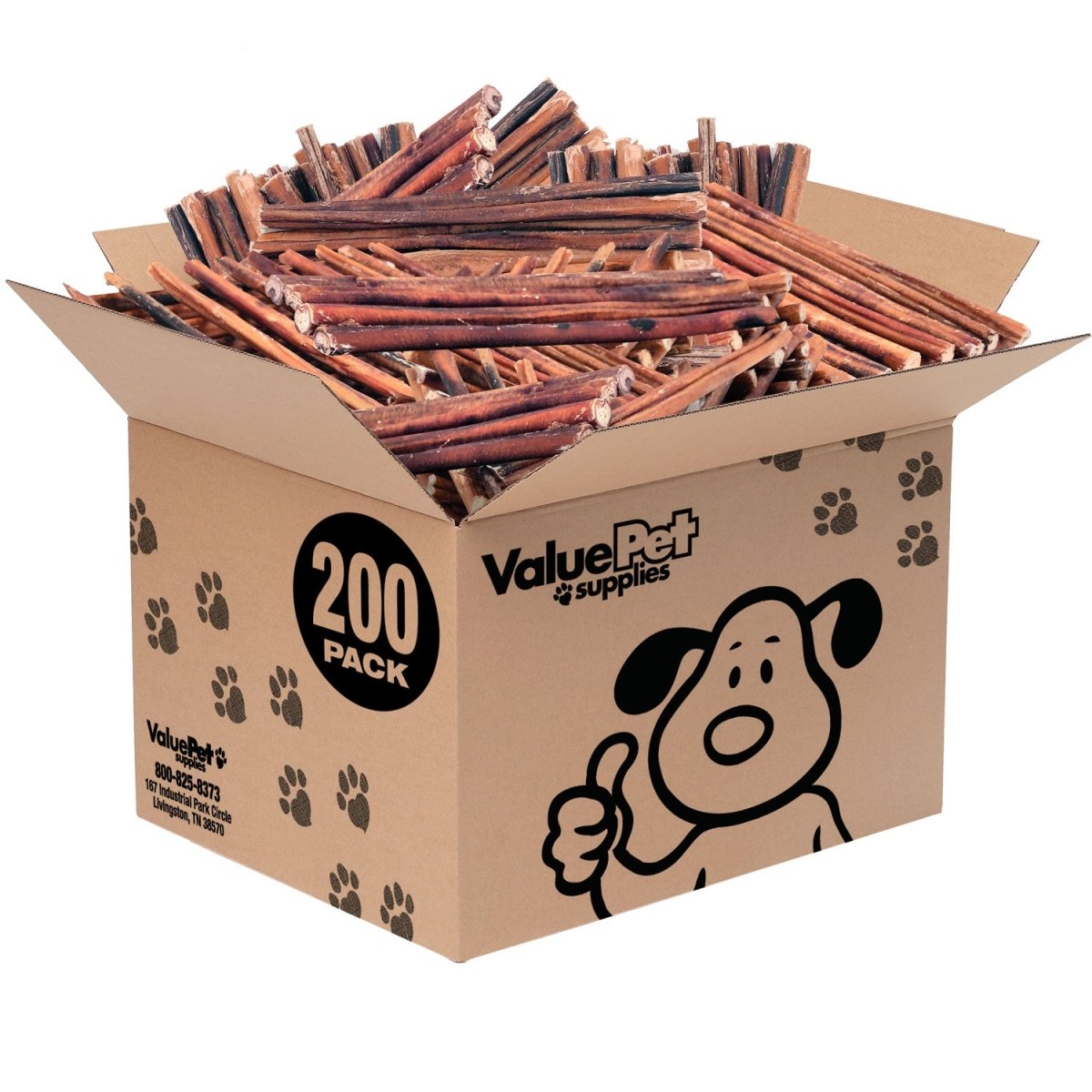 ValueBull Bully Sticks for Dogs, Medium 12 Inch, 200 Count BULK PACK - ValuePetSupplies
