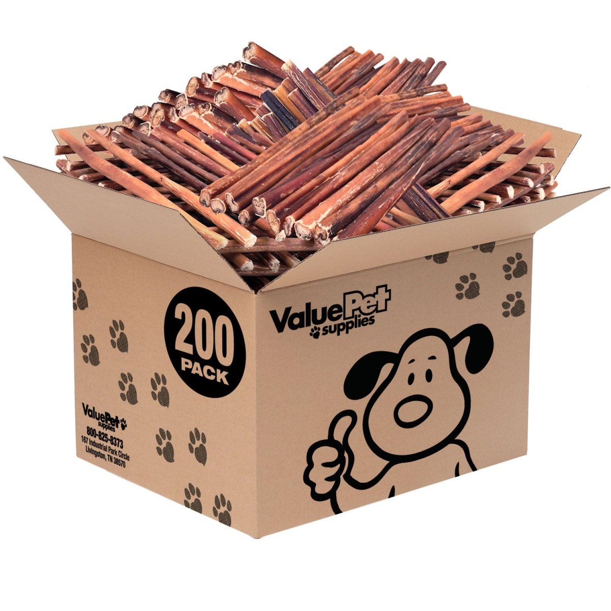 ValueBull Bully Sticks for Small Dogs, Thin 12 Inch, 200 Count BULK PACK - ValuePetSupplies