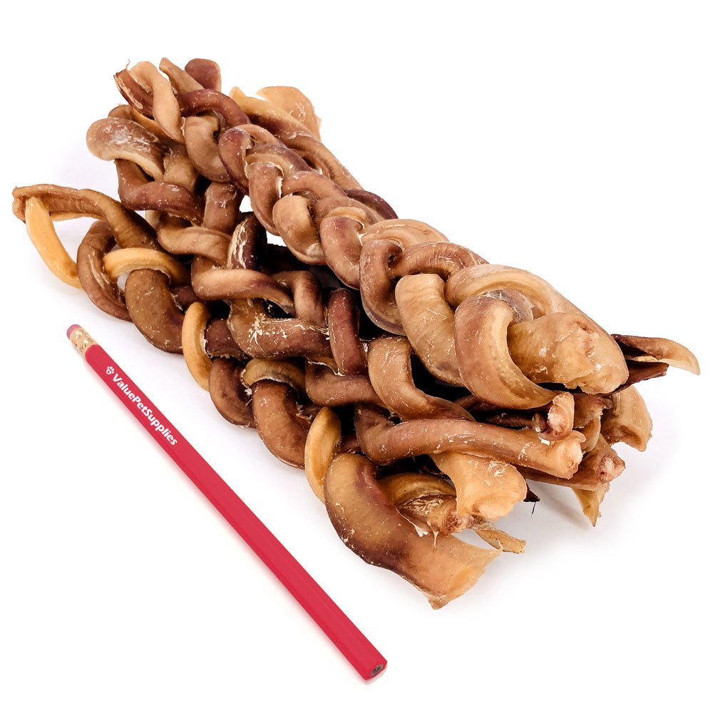 ValueBull Braided Bully Sticks for Large Dogs, Thick 12 Inch, 25 Count Bulk Pack - Thick - 25 Braids