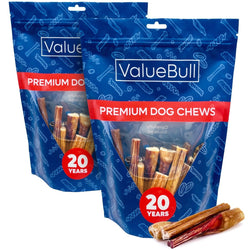 ValueBull Bully Sticks for Dogs, Medium 4 - 6 Inch, Varied Shapes, 50 Count - ValuePetSupplies