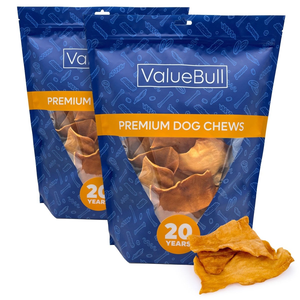 ValueBull USA Collagen Chips Dog Chews, Natural Long - Lasting Chicken Infused Dog Treats, 100 Count - ValuePetSupplies