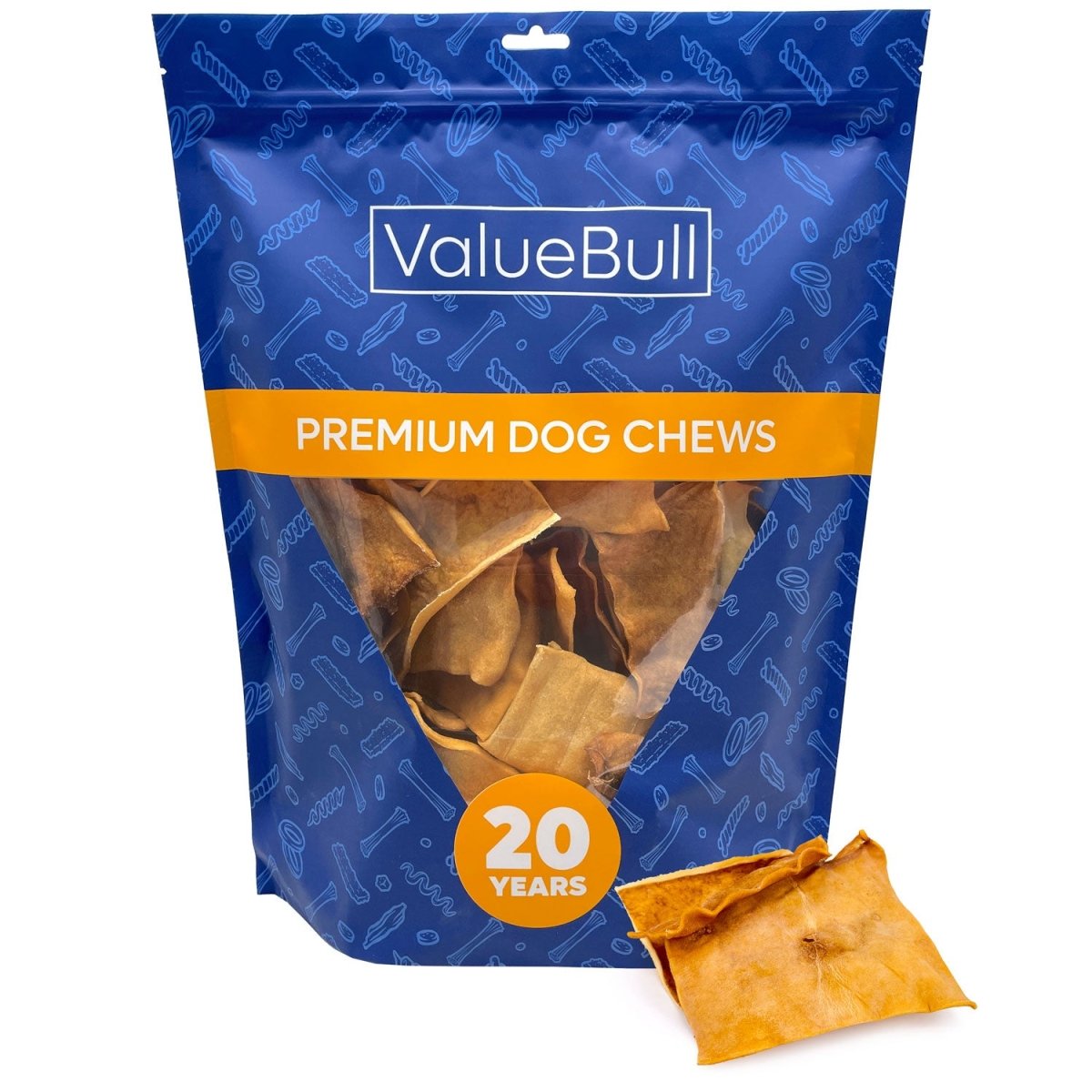 ValueBull USA Collagen Chips, Dog Chews, Natural Beef, Chicken Infused, 1 Pound - ValuePetSupplies