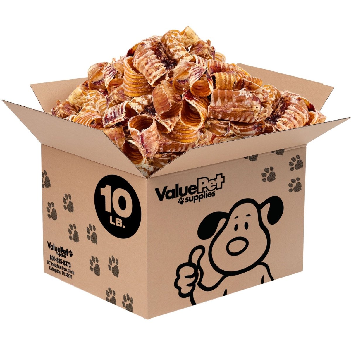 ValueBull USA Beef Trachea Bites for Small Dogs, 10 Pounds BULK PACK - ValuePetSupplies