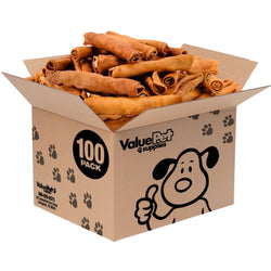 ValueBull USA Collagen Retriever Rolls, Dog Chews, Natural Beef, Chicken Infused, 6 Inch, 100 Count BULK PACK - ValuePetSupplies