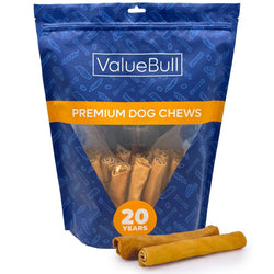 ValueBull USA Collagen Retriever Rolls, Dog Chews, Natural Beef, Chicken Infused, 6 Inch, 25 Count - ValuePetSupplies