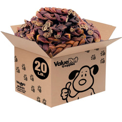 ValueBull USA Collagen Braids, Jumbo 5 - 6 Inch, 20 Pound BULK PACK - ValuePetSupplies