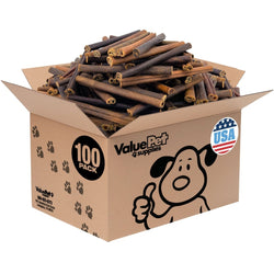ValueBull USA Collagen Sticks for Dogs, 6 Inch Medium Chews, Natural Long - Lasting Dog Treats, 100 Count Bulk Pack - ValuePetSupplies