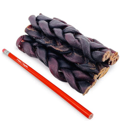 ValueBull USA Collagen Braid Beef Large Dog Chews, Thick 6 Inch 100 Count - Thick - 100 Braids