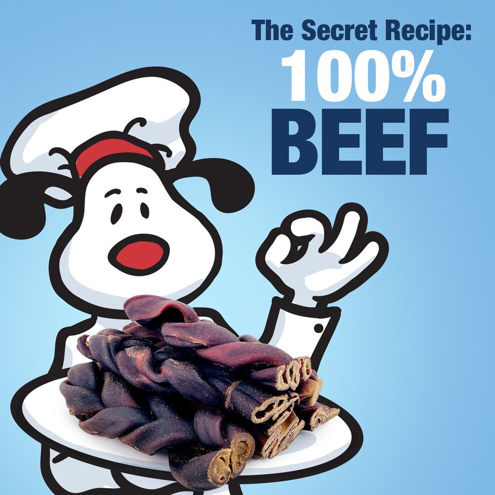 ValueBull USA Collagen Braid Beef Large Dog Chews, Thick 6 Inch 100 Count - ValuePetSupplies