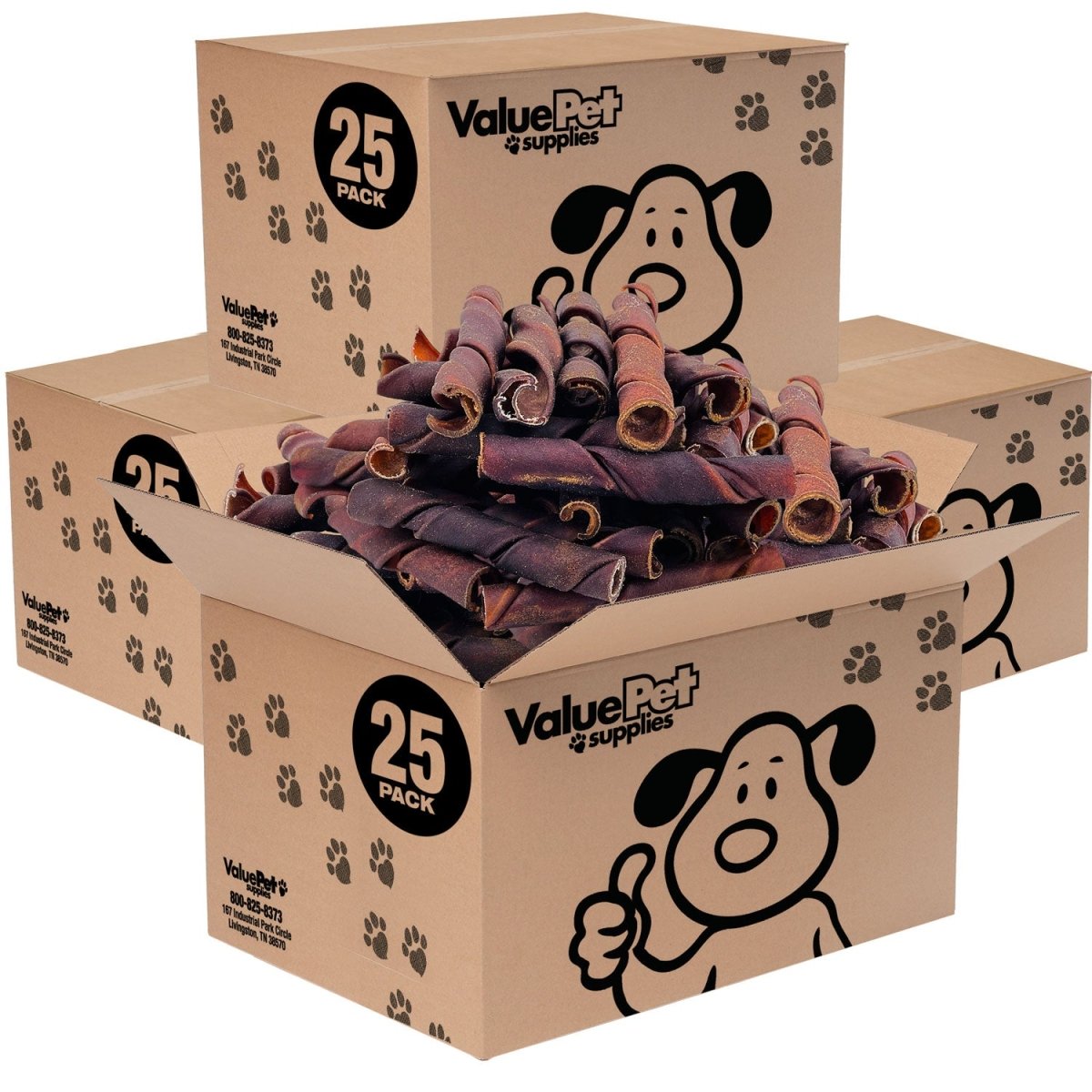 ValueBull USA Collagen Sticks for Dogs, Smoked, Thick Spirals 5 - 6 Inch, 100 ct BULK PACK - ValuePetSupplies