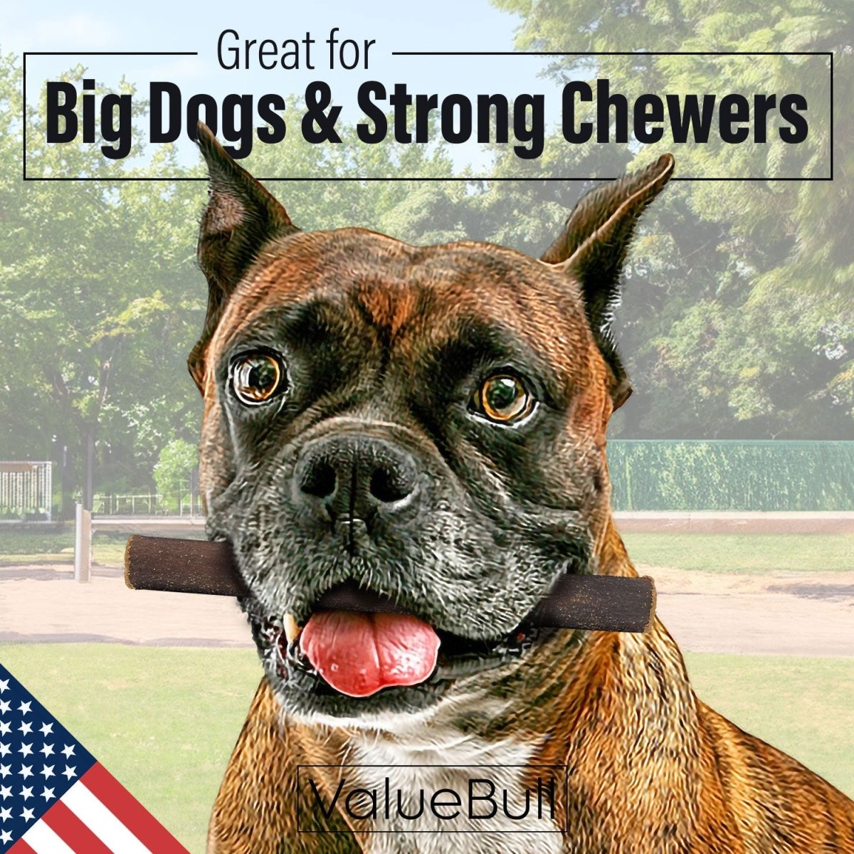ValueBull USA Collagen Sticks for Dogs, 6 Inch Thick Chews, Natural Long-Lasting Dog Treats, 25 Count - Thick - 25 Sticks