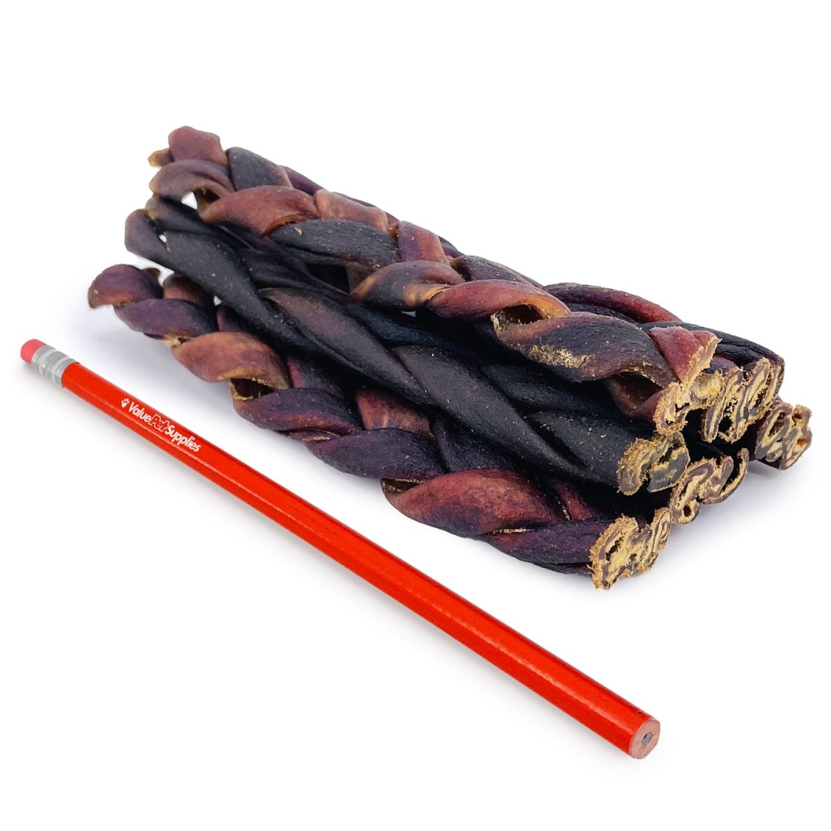 ValueBull USA Collagen Braided Sticks for Dogs, 6 Inch Thin Chews, Natural Dog Treats, 50 Count - ValuePetSupplies