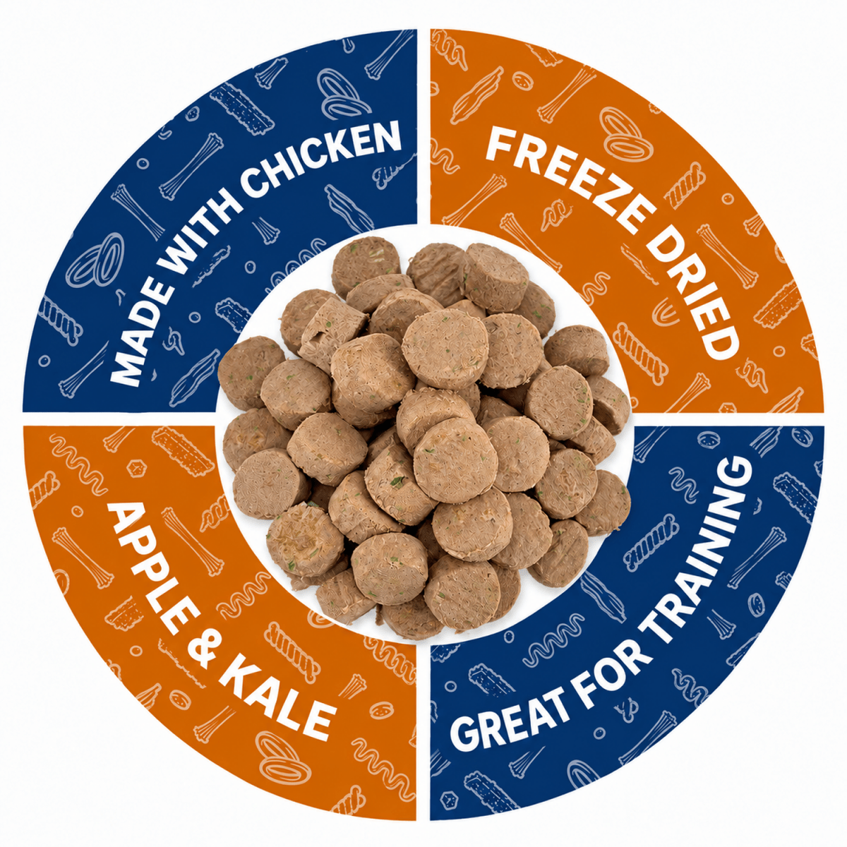 ValueBull USA Freeze Dried Chicken, Apple, Kale Training Treats for Dogs & Cats, 16 Pounds Wholesale Pack - ValuePetSupplies