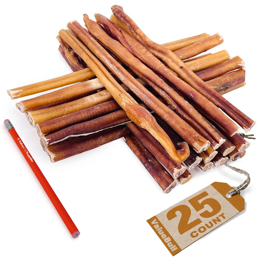 ValueBull USA Bully Sticks, Thick 12 Inch, 25 Count - ValuePetSupplies