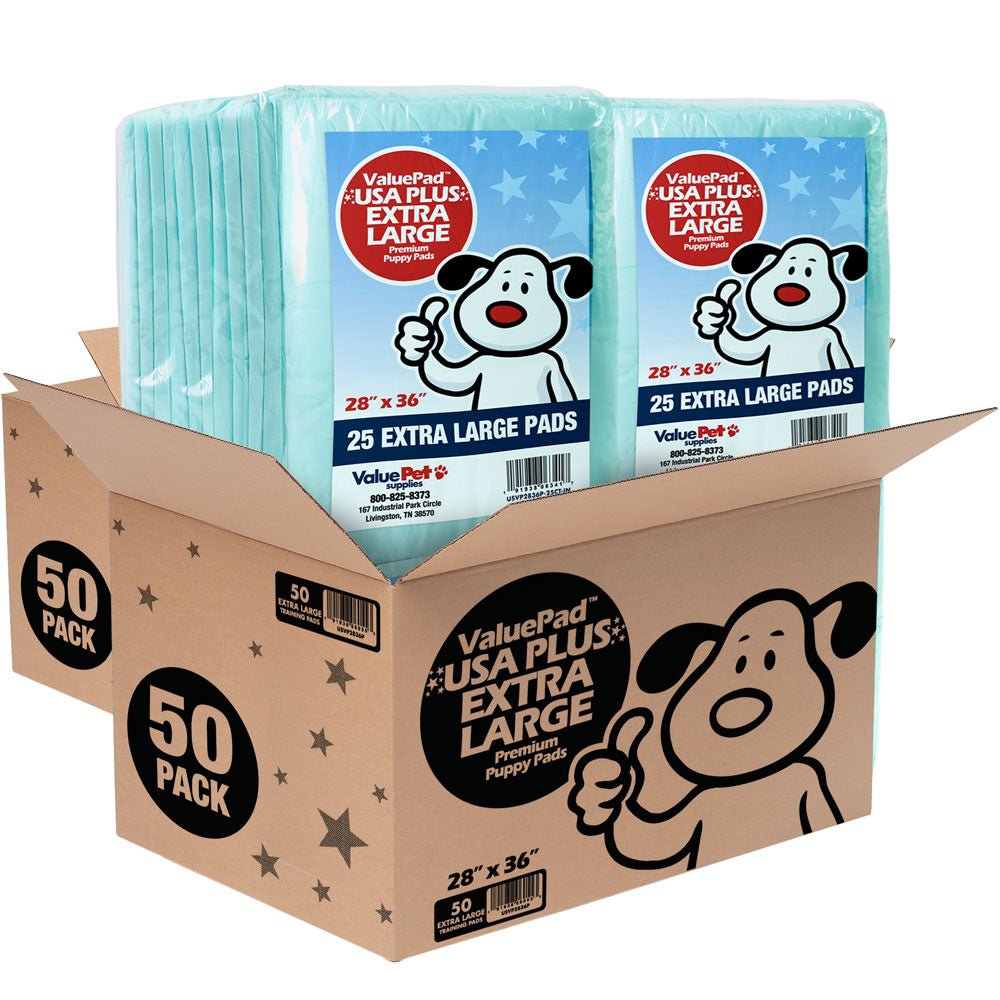 ValuePad USA Plus Puppy Pads, Extra Large 28x36 Inch, 100 Count Bulk Pack - ValuePetSupplies