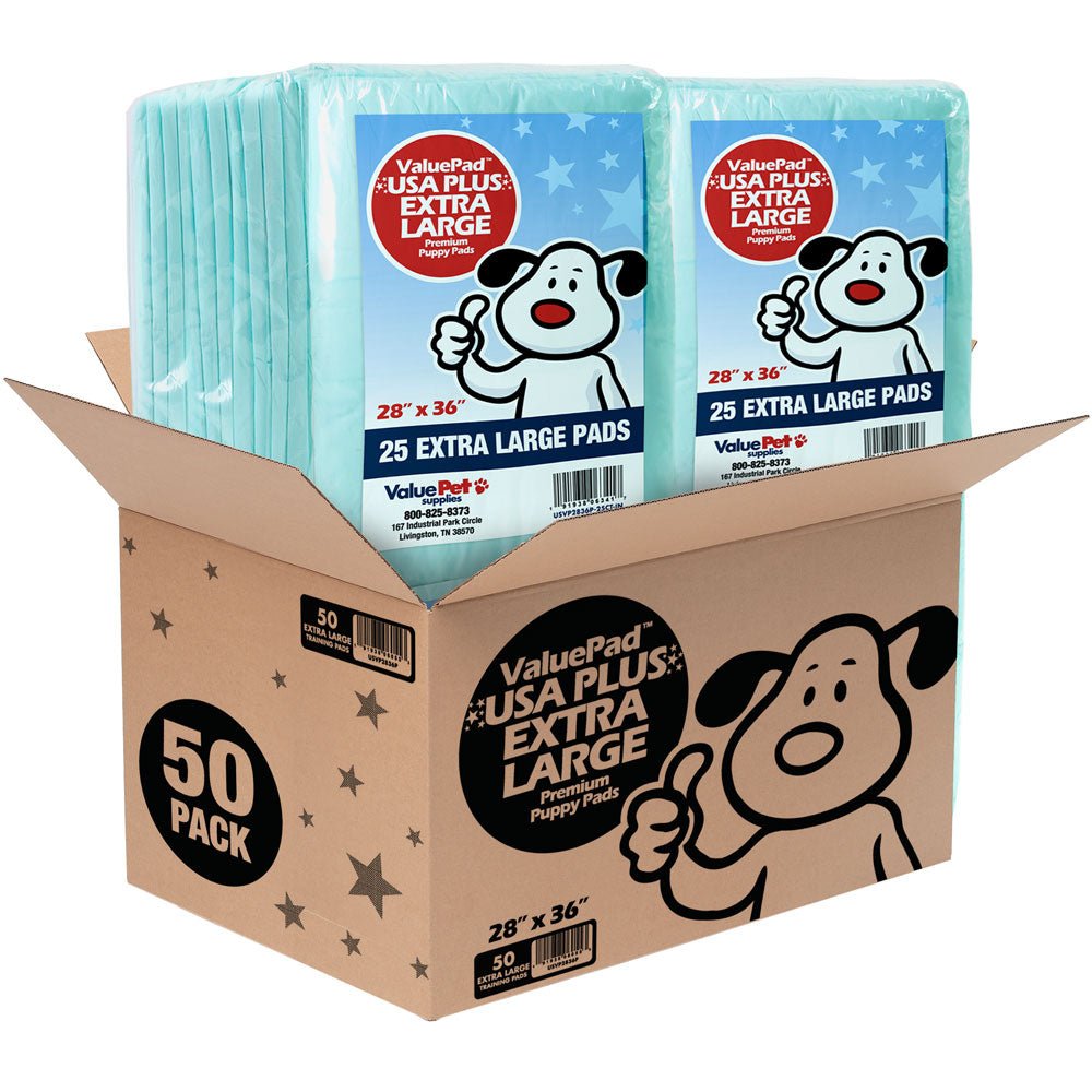 ValuePad USA Plus Puppy Pads, Extra Large 28x36 Inch, 200 Count Bulk Pack - ValuePetSupplies