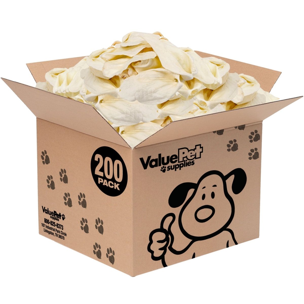 ValueBull Premium Cow Ears, Large, 200 Count BULK PACK - ValuePetSupplies