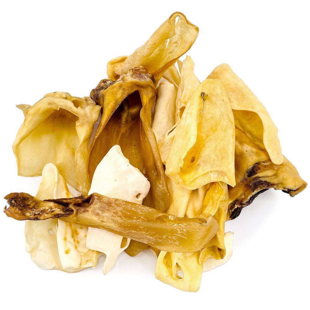 ValueBull Natural Brown Cow Ears, Crunchy Style, Varied Size, Shape & Color, 50 Count Bulk Pack - ValuePetSupplies