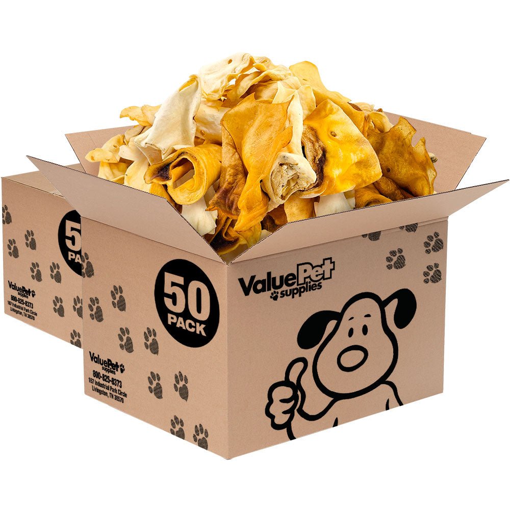 ValueBull Cow Ears, Varied Shapes, Small, 100 Count BULK PACK - ValuePetSupplies