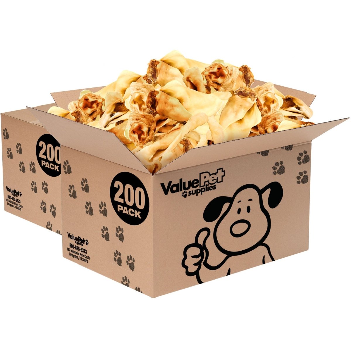 ValueBull Cow Ears, Varied Sizes/Shapes, 400 Count WHOLESALE PACK - ValuePetSupplies