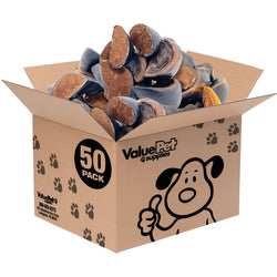 ValueBull Stuffed Beef Hooves Dog Chews, Peanut Butter, 50 Count Bulk Pack - ValuePetSupplies