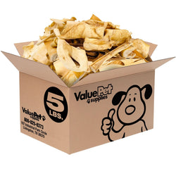 ValueBull Beef Cheek Slices, Long Lasting Dog Chews, Varied Sizes, Shapes, & Colors, 5 Pound BULK PACK - ValuePetSupplies