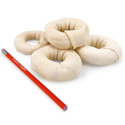 ValueBull USA Beef Rawhide Donut Rings, Premium Thick Cut, 25 Count BULK PACK - ValuePetSupplies