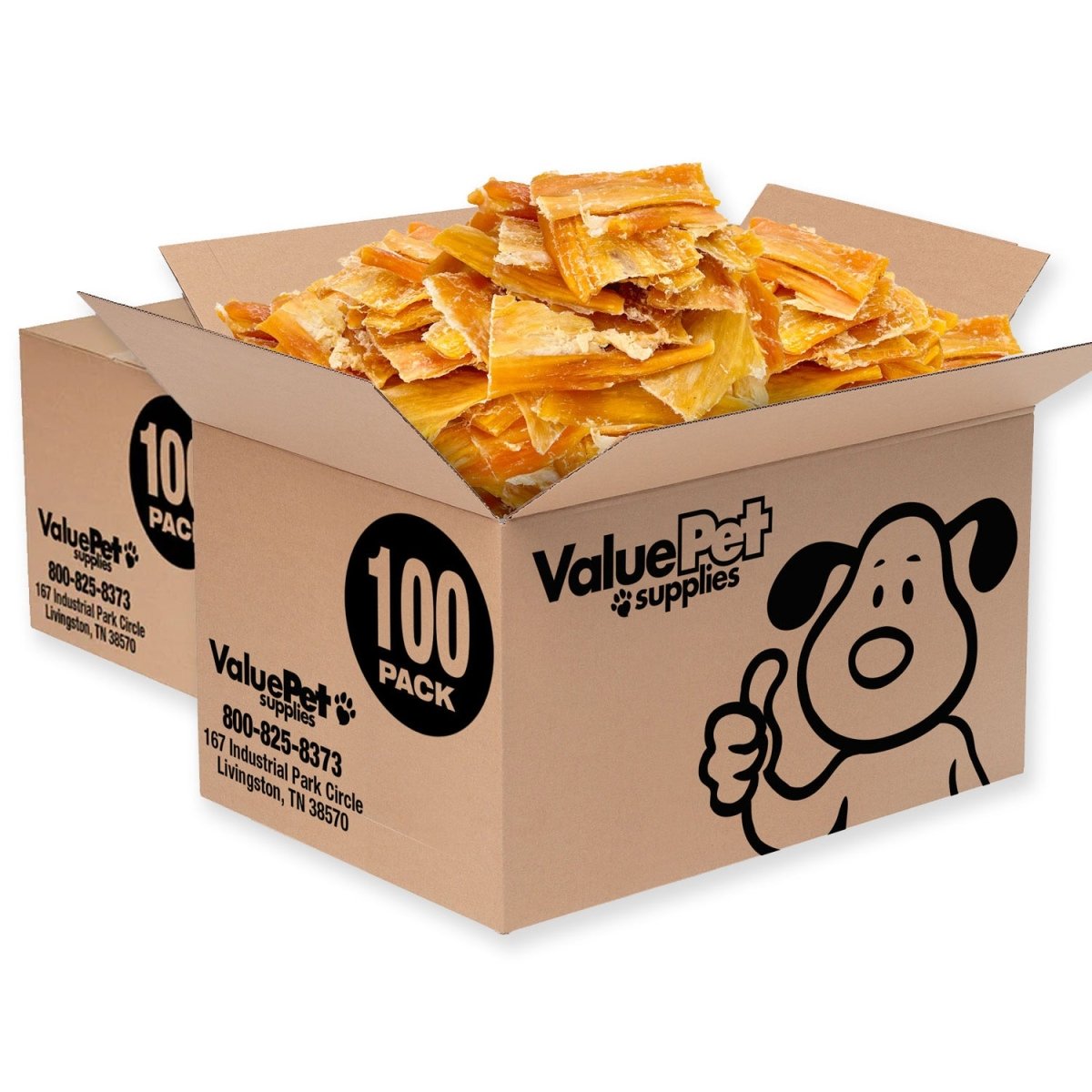 ValueBull Beef Backstrap Tendons, Premium, 200 Count Bulk Pack - ValuePetSupplies