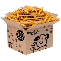 ValueBull USA Rawhide Twists for Small Dogs, 5 Inch, Smoked, Varied Thicknesses, 200 Count BULK PACK - ValuePetSupplies