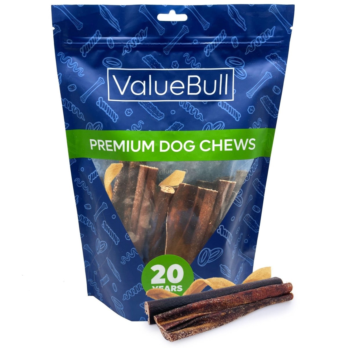 ValueBull Collagen Sticks For Dogs, Bully Sticks & Rawhide Alternative, Varied Shapes & Sizes, 1 Pound - ValuePetSupplies