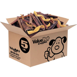 ValueBull Collagen Sticks For Dogs, Bully Sticks & Rawhide Alternative, Varied Shapes & Sizes, 5 lb BULK PACK - ValuePetSupplies
