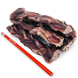 ValueBull Beef Jerky Gullet Braids, Premium Dog Chews, Thick 6 Inch, 10 Count - ValuePetSupplies
