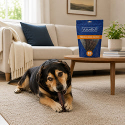 ValueBull USA Beef Jerky Gullet Flats, Premium Dog Chews, 6 Inch, 480 Count Wholesale Pack - 480