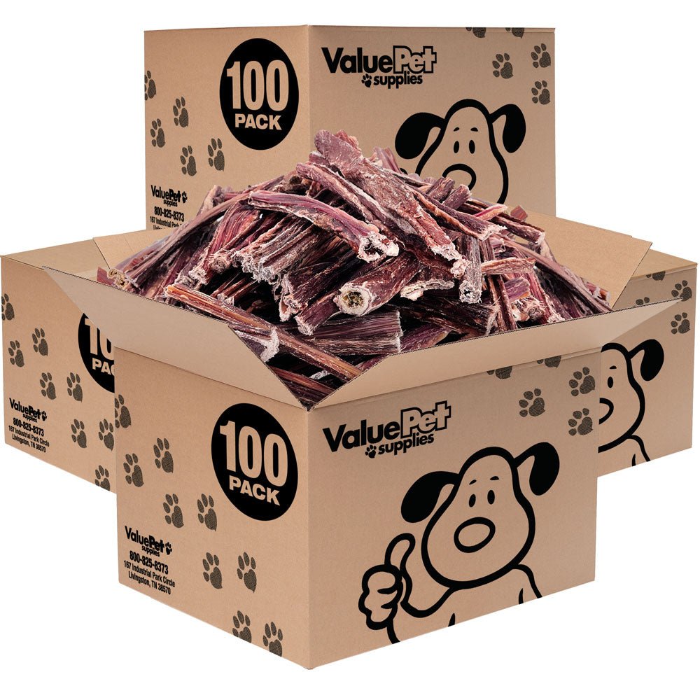 ValueBull Beef Jerky Gullet Sticks, Premium Dog Chews, 6 Inch, 400 Count BULK PACK - ValuePetSupplies