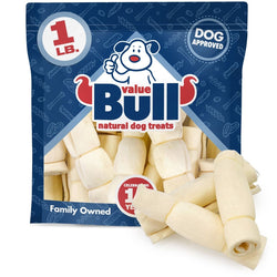 ValueBull Beef Cheek Rolls, Long Lasting Dog Chews, Varied Shapes, 1 Pound - ValuePetSupplies