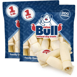ValueBull Beef Cheek Rolls, Long Lasting Dog Chews, Varied Shapes, 6 Inch, 2 Pounds - ValuePetSupplies