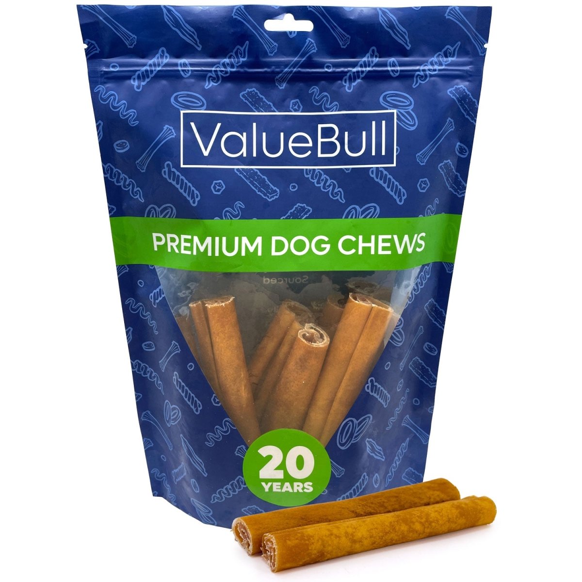 ValueBull Buffalo Collagen Sticks for Dogs, 6 Inch Jumbo Chews, Natural Long - Lasting Dog Treats, 10 Count - ValuePetSupplies