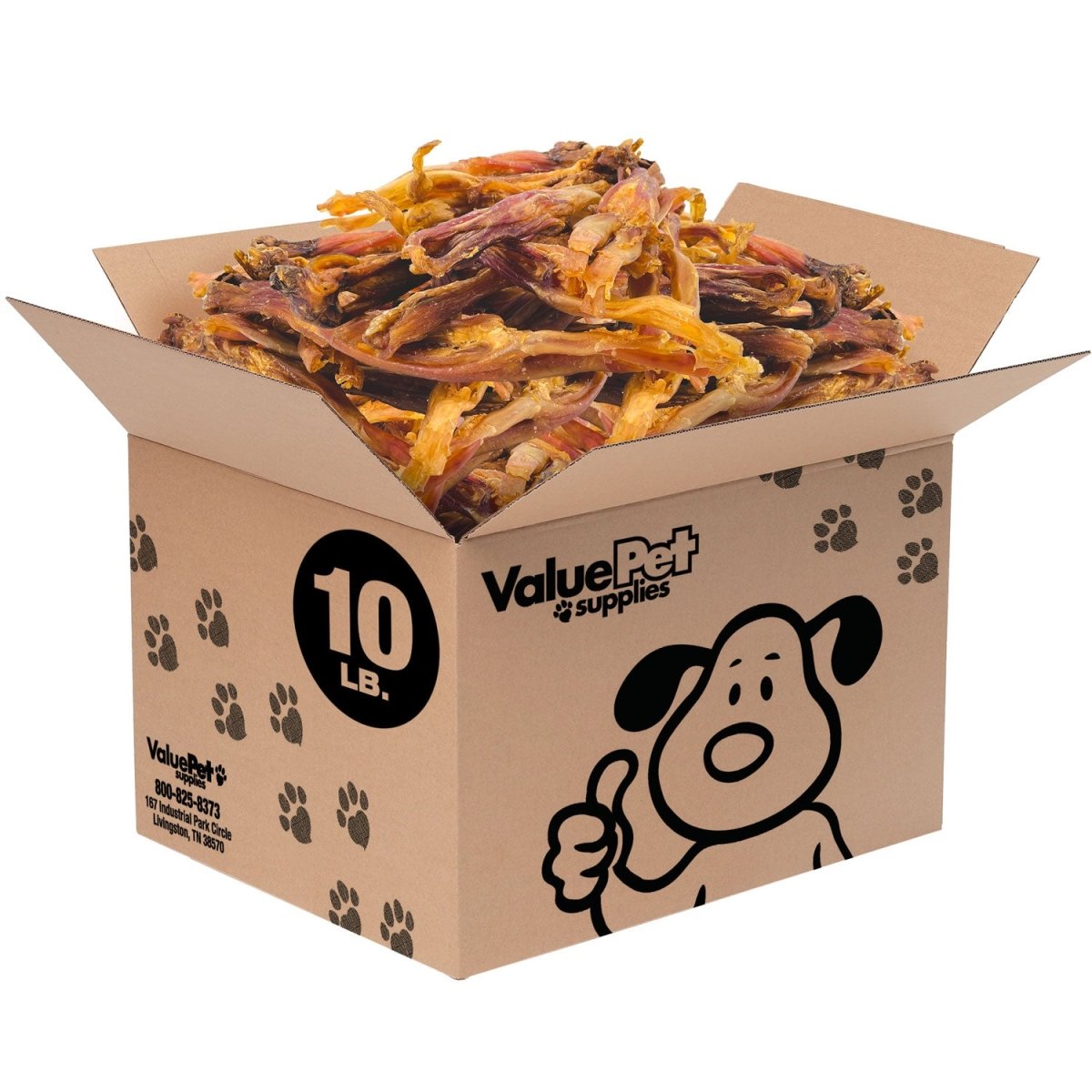ValueBull Beef Tendons For Dogs, Jumbo, Varied Shapes, 10 Pounds BULK PACK - ValuePetSupplies