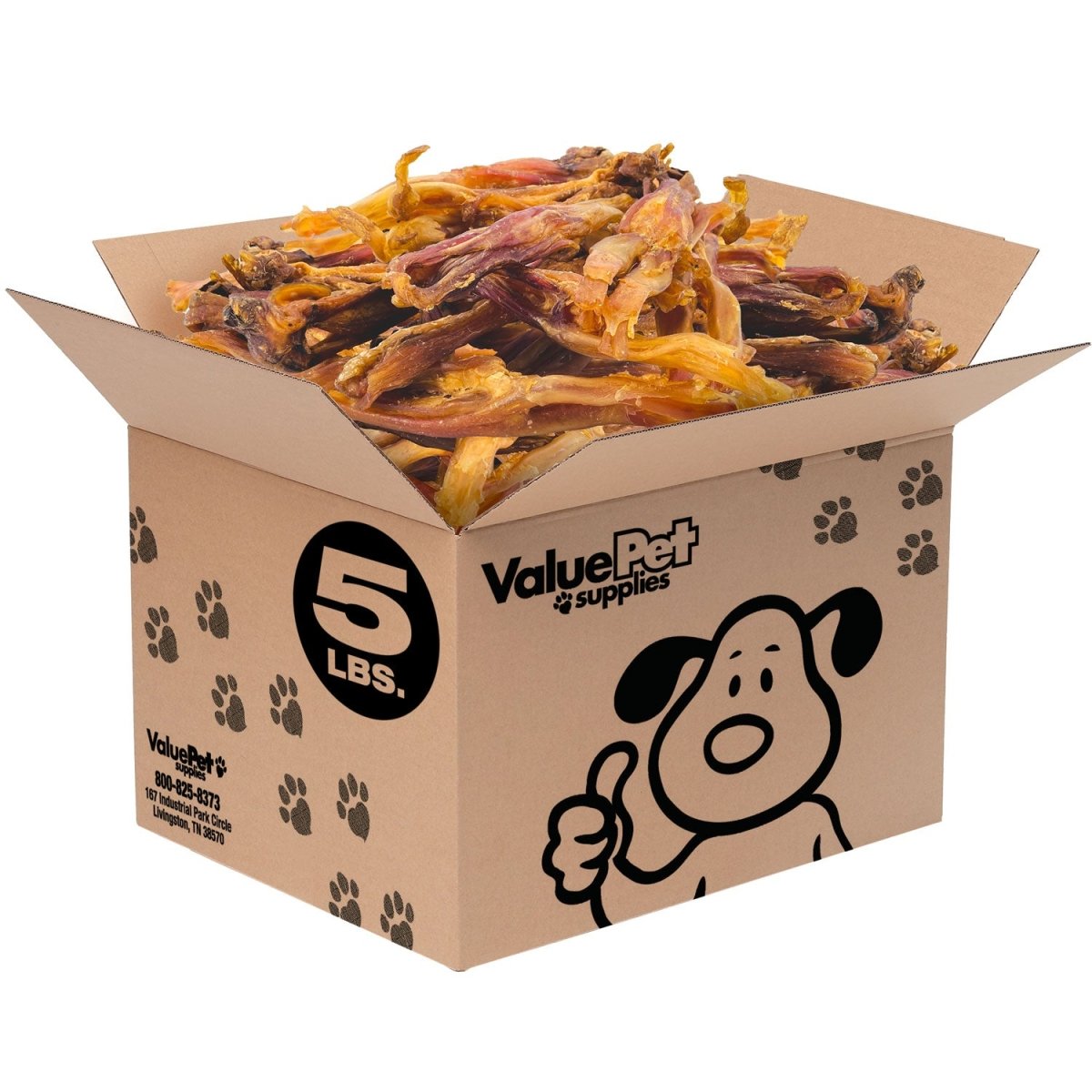 ValueBull Beef Tendons For Dogs, Jumbo, Varied Shapes, 5 Pounds BULK PACK - ValuePetSupplies