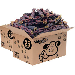 ValueBull Collagen Braids, Medium 5 - 6 Inch, 50 Count BULK PACK - ValuePetSupplies