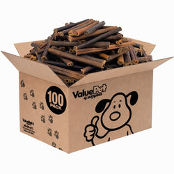 ValueBull Buffalo Collagen Sticks for Dogs, 6 Inch Medium Chews, Natural Long-Lasting Dog Treats, 100 Count Bulk Pack - Medium - 100 Sticks