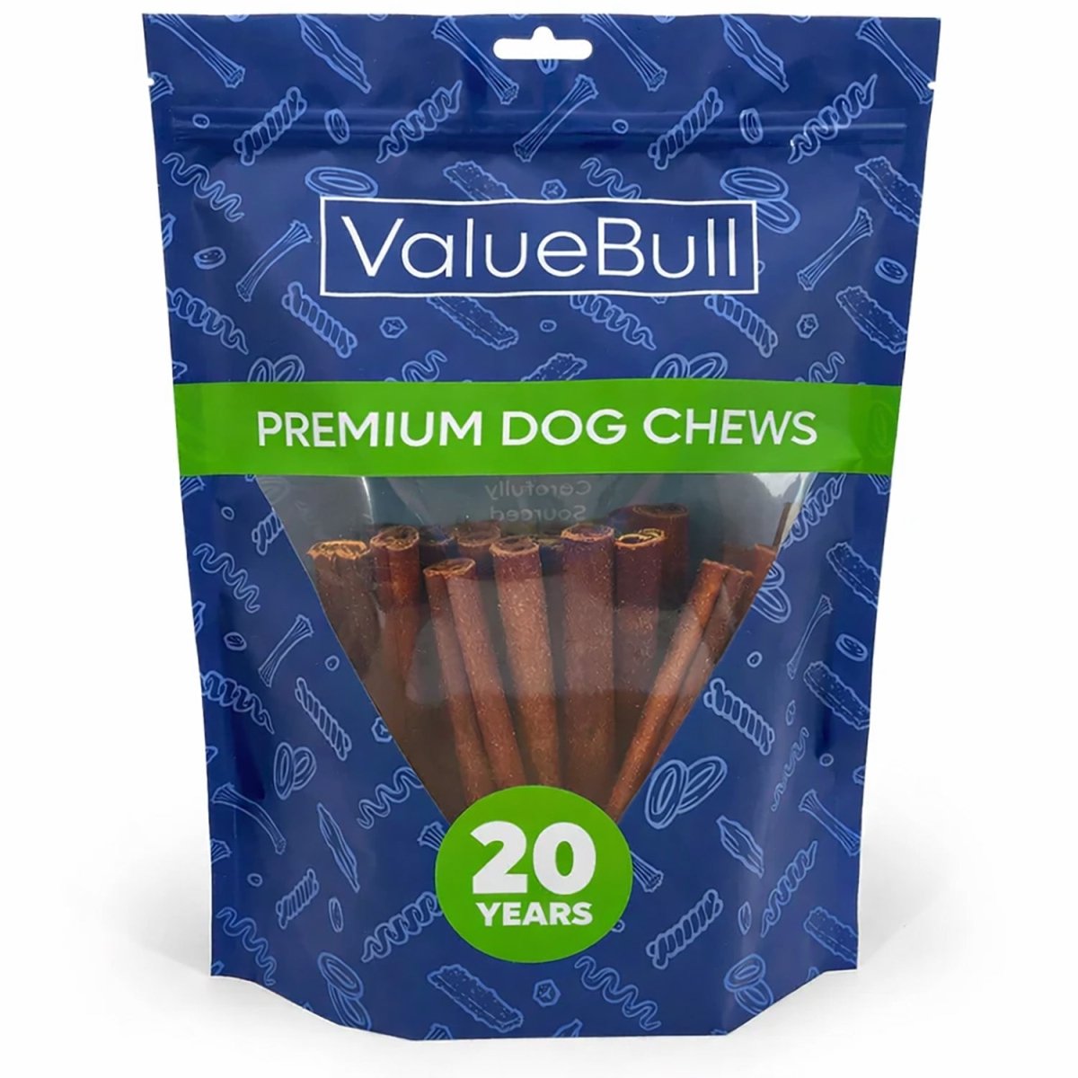 ValueBull Buffalo Collagen Sticks for Dogs, 6 Inch Medium Chews, Natural Long-Lasting Dog Treats, 25 Count - Medium - 25 Sticks