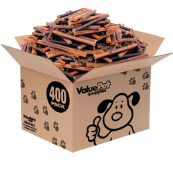 ValueBull Collagen Sticks For Dogs, Bully Sticks & Rawhide Alternative, Medium 6 Inch, 400 Count WHOLESALE PACK - ValuePetSupplies