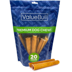 ValueBull Buffalo Collagen Sticks for Dogs, 6 Inch Super Jumbo Chews, Natural Long - Lasting Dog Treats, 10 Count - ValuePetSupplies