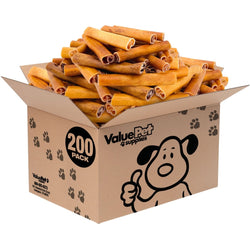 ValueBull Buffalo Collagen Sticks for Dogs, 6 Inch Super Jumbo Chews, Natural Long - Lasting Dog Treats, 200 Count BULK PACK - ValuePetSupplies